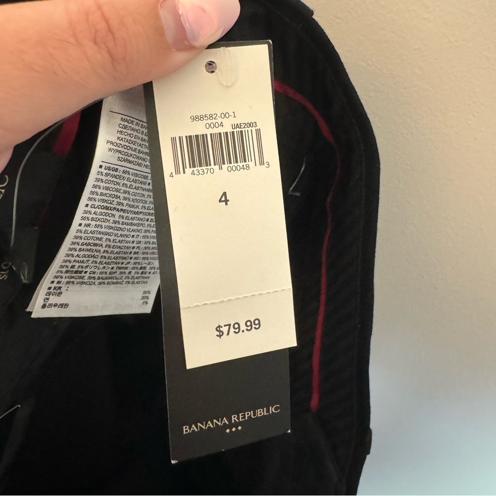 NEW with Tags! NWT! Banana Republic Black Sloan Fit Skim Ankle Pants! - Picture 10 of 11